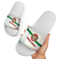 Guinea Bissau Slide Sandals with White Green Red Gradient Design - Wonder Print Shop
