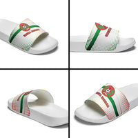 Guinea Bissau Slide Sandals with White Green Red Gradient Design - Wonder Print Shop