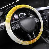 Guinea Bissau Steering Wheel Cover with White Green Red Gradient Design - Wonder Print Shop