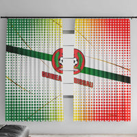 Guinea Bissau Window Curtain with White Green Red Gradient Design - Wonder Print Shop
