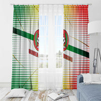 Guinea Bissau Window Curtain with White Green Red Gradient Design - Wonder Print Shop