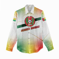 Guinea Bissau Women Casual Shirt with White Green Red Gradient Design - Wonder Print Shop