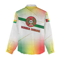 Guinea Bissau Women Casual Shirt with White Green Red Gradient Design - Wonder Print Shop