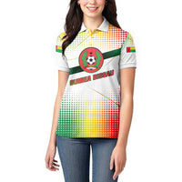 Guinea Bissau Women Polo Shirt with White Green Red Gradient Design - Wonder Print Shop