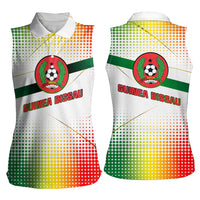 Guinea Bissau Women Sleeveless Polo Shirt with White Green Red Gradient Design - Wonder Print Shop