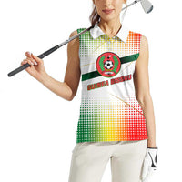 Guinea Bissau Women Sleeveless Polo Shirt with White Green Red Gradient Design - Wonder Print Shop