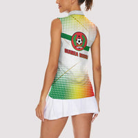 Guinea Bissau Women Sleeveless Polo Shirt with White Green Red Gradient Design - Wonder Print Shop