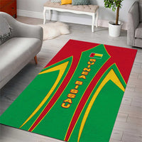 Guinea Bissau Area Rug with Red Green Yellow Stripe Design and Black Star - Wonder Print Shop