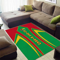 Guinea Bissau Area Rug with Red Green Yellow Stripe Design and Black Star - Wonder Print Shop