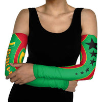 Guinea Bissau Arm Sleeves with Red Green Yellow Stripe Design and Black Star - Wonder Print Shop