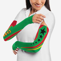 Guinea Bissau Arm Sleeves with Red Green Yellow Stripe Design and Black Star - Wonder Print Shop