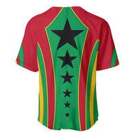 Guinea Bissau Baseball Jersey with Red Green Yellow Stripe Design and Black Star - Wonder Print Shop