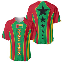 Guinea Bissau Baseball Jersey with Red Green Yellow Stripe Design and Black Star - Wonder Print Shop