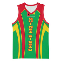 Guinea Bissau Basketball Jersey with Red Green Yellow Stripe Design and Black Star - Wonder Print Shop