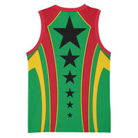 Guinea Bissau Basketball Jersey with Red Green Yellow Stripe Design and Black Star - Wonder Print Shop