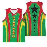 Guinea Bissau Basketball Jersey with Red Green Yellow Stripe Design and Black Star - Wonder Print Shop