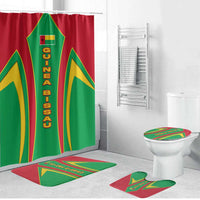 Guinea Bissau Bathroom Set with Red Green Yellow Stripe Design and Black Star - Wonder Print Shop