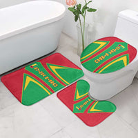 Guinea Bissau Bathroom Set with Red Green Yellow Stripe Design and Black Star - Wonder Print Shop