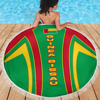 Guinea Bissau Beach Blanket with Red Green Yellow Stripe Design and Black Star - Wonder Print Shop