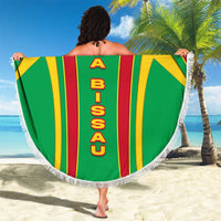 Guinea Bissau Beach Blanket with Red Green Yellow Stripe Design and Black Star - Wonder Print Shop