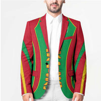 Guinea Bissau Blazer with Red Green Yellow Stripe Design and Black Star - Wonder Print Shop