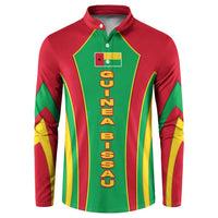 Guinea Bissau Button Sweatshirt with Red Green Yellow Stripe Design and Black Star - Wonder Print Shop