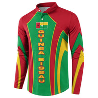Guinea Bissau Button Sweatshirt with Red Green Yellow Stripe Design and Black Star - Wonder Print Shop