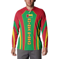 Guinea Bissau Button Sweatshirt with Red Green Yellow Stripe Design and Black Star - Wonder Print Shop