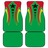 Guinea Bissau Car Mats with Red Green Yellow Stripe Design and Black Star - Wonder Print Shop