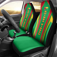 Guinea Bissau Car Seat Cover with Red Green Yellow Stripe Design and Black Star - Wonder Print Shop