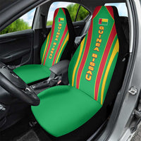 Guinea Bissau Car Seat Cover with Red Green Yellow Stripe Design and Black Star - Wonder Print Shop