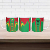 Guinea Bissau Ceramic Mug with Red Green Yellow Stripe Design and Black Star - Wonder Print Shop