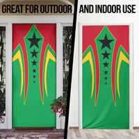 Guinea Bissau Door Cover with Red Green Yellow Stripe Design and Black Star - Wonder Print Shop