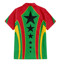 Guinea Bissau Family Matching Mermaid Dress and Hawaiian Shirt with Red Green Yellow Stripe Design and Black Star - Wonder Print Shop