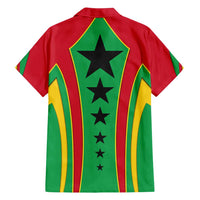 Guinea Bissau Family Matching Summer Maxi Dress and Hawaiian Shirt with Red Green Yellow Stripe Design and Black Star - Wonder Print Shop
