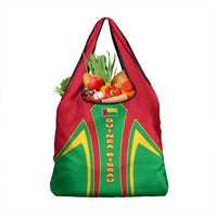 Guinea Bissau Grocery Bag with Red Green Yellow Stripe Design and Black Star - Wonder Print Shop