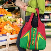 Guinea Bissau Grocery Bag with Red Green Yellow Stripe Design and Black Star - Wonder Print Shop