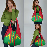 Guinea Bissau Grocery Bag with Red Green Yellow Stripe Design and Black Star - Wonder Print Shop