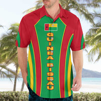 Guinea Bissau Hawaiian Shirt with Red Green Yellow Stripe Design and Black Star - Wonder Print Shop