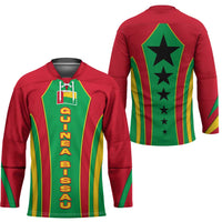 Guinea Bissau Hockey Jersey with Red Green Yellow Stripe Design and Black Star - Wonder Print Shop