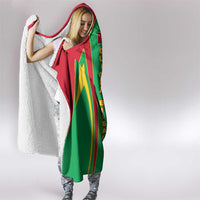 Guinea Bissau Hooded Blanket with Red Green Yellow Stripe Design and Black Star - Wonder Print Shop