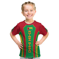 Guinea Bissau Kid T Shirt with Red Green Yellow Stripe Design and Black Star - Wonder Print Shop