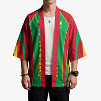 Guinea Bissau Kimono with Red Green Yellow Stripe Design and Black Star - Wonder Print Shop