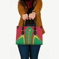 Guinea Bissau Leather Bag with Red Green Yellow Stripe Design and Black Star - Wonder Print Shop