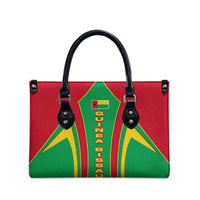 Guinea Bissau Leather Bag with Red Green Yellow Stripe Design and Black Star - Wonder Print Shop