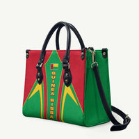 Guinea Bissau Leather Bag with Red Green Yellow Stripe Design and Black Star - Wonder Print Shop