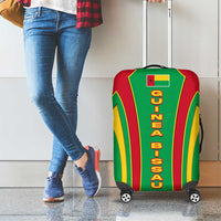 Guinea Bissau Luggage Cover with Red Green Yellow Stripe Design and Black Star - Wonder Print Shop