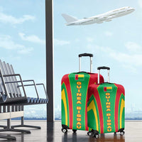 Guinea Bissau Luggage Cover with Red Green Yellow Stripe Design and Black Star - Wonder Print Shop