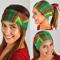 Guinea Bissau Neck Gaiter with Red Green Yellow Stripe Design and Black Star TS04