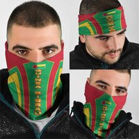 Guinea Bissau Neck Gaiter with Red Green Yellow Stripe Design and Black Star TS04